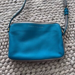 Marc by Marc Jacobs Teal/Grey Leather Crossbody Bag